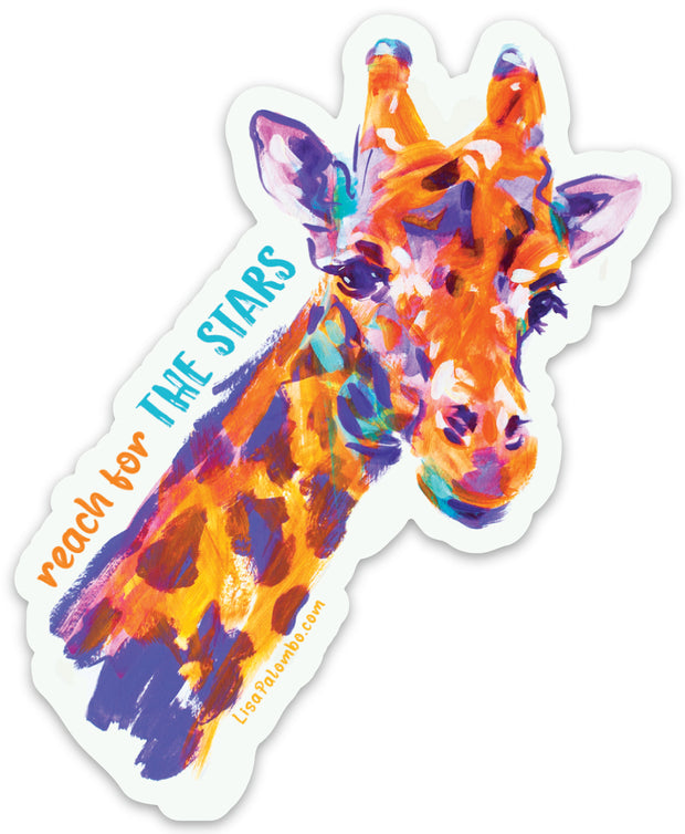 Giraffe - Reach for the Stars - Sticker