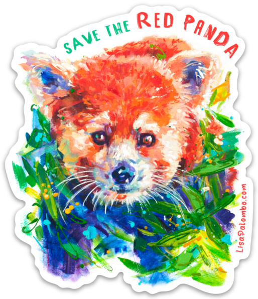 red panda - save the red panda - Sticker