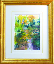 Monet's Bridge #2 - Framed Original Watercolor