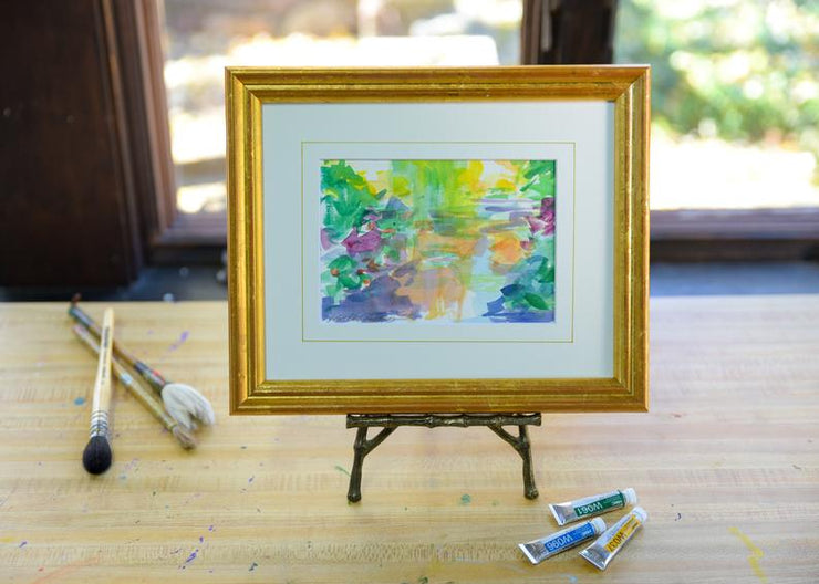 Monet's Bridge #5 - Framed Original Watercolor