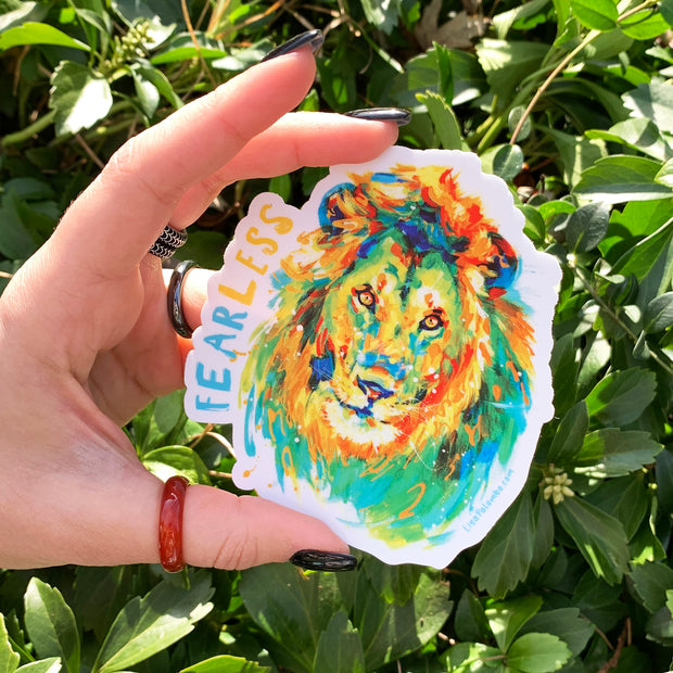 lion - Fearless - Sticker